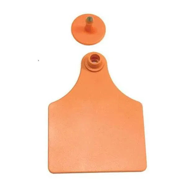 100x Cattle Ear Tags 7x10cm Set - Large Orange Blank Cow Sheep Livestock Label — product image 1 of 5