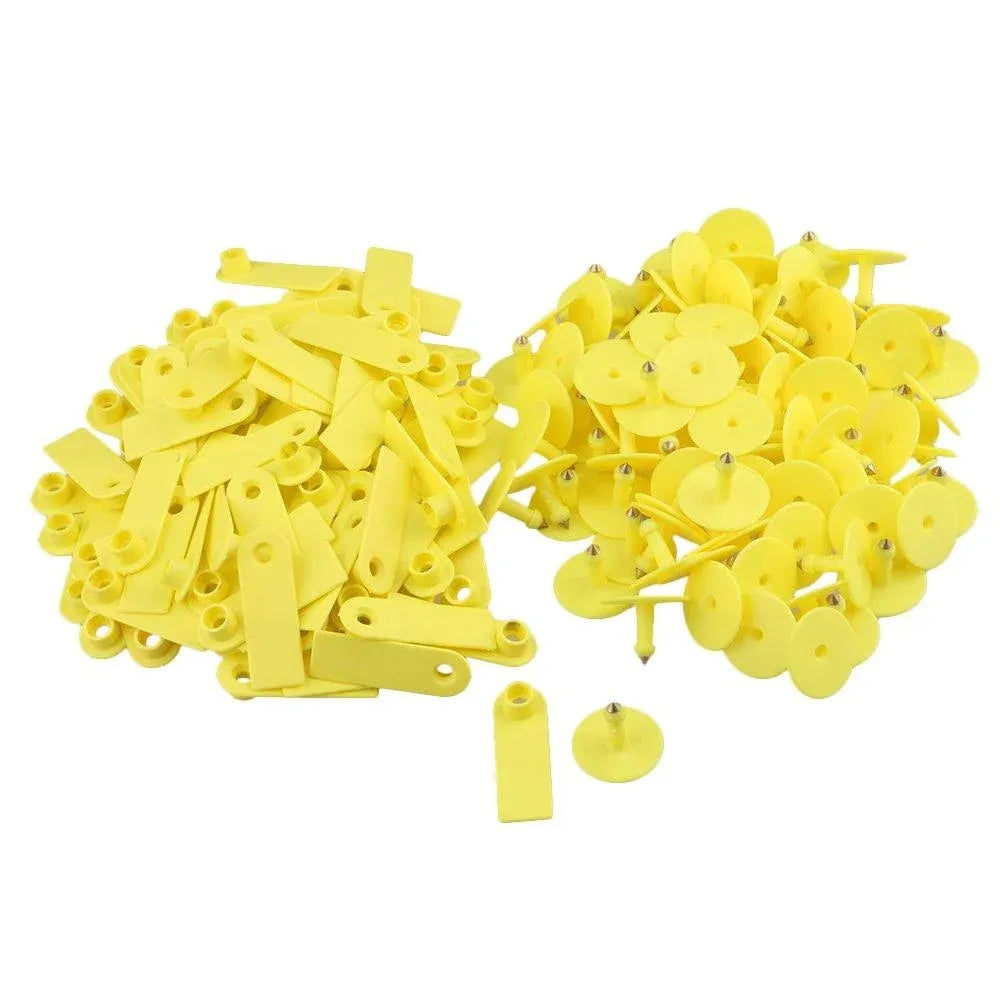 100x Cattle Ear Tags 5x2cm Set - Mini Yellow Blank Pig Goat Livestock Label — product image 1 of 5