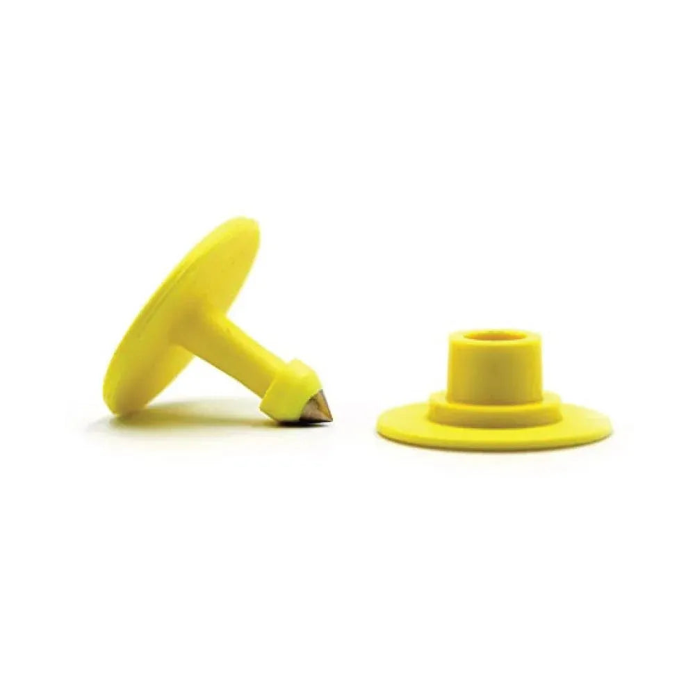 100x Cattle Ear Tags Set - Round Yellow Blank Pig Sheep Goat Cow Livestock Label — product image 1 of 2