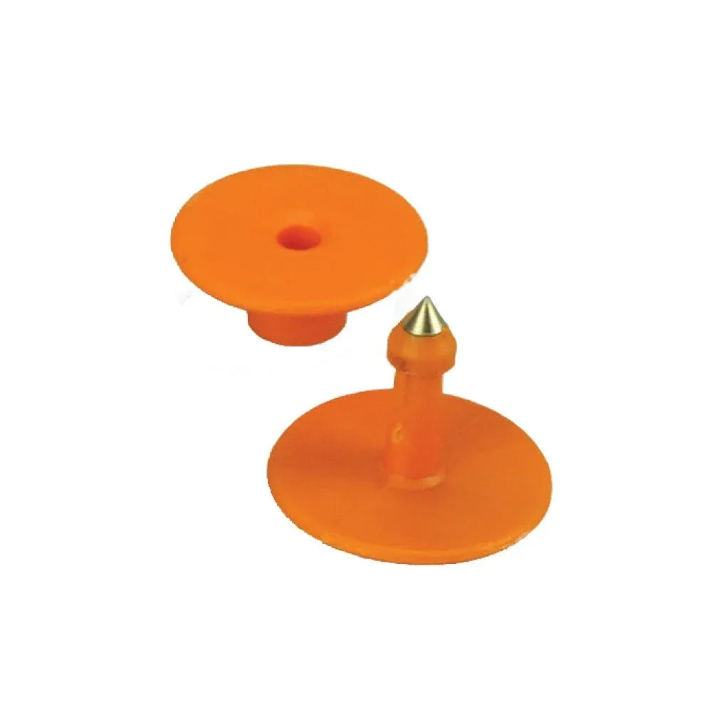 100x Cattle Ear Tags Set - Round Orange Blank Pig Sheep Goat Cow Livestock Label — product image 1 of 2