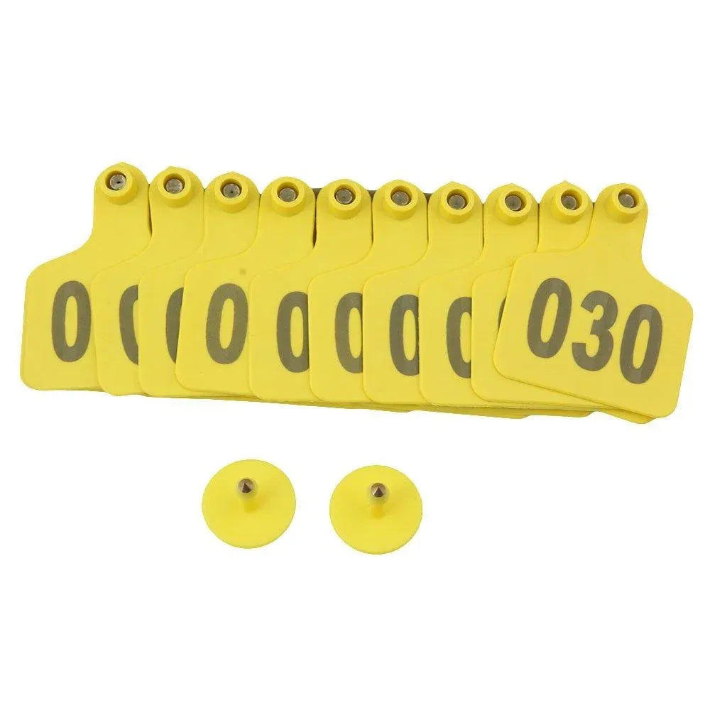 1-100 Cattle Number Ear Tags 5x4cm Set - Small Yellow Pig Goat Livestock Label — product image 3 of 6