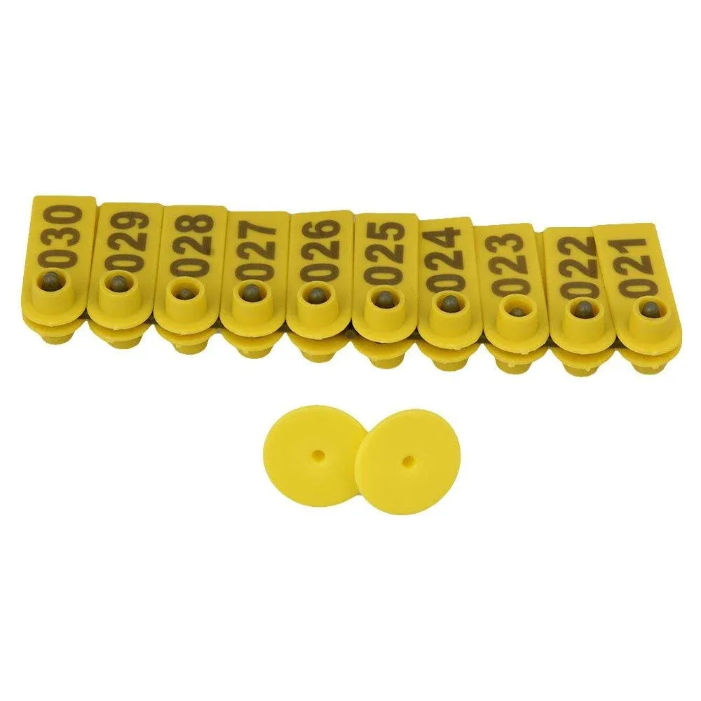 1-100 Cattle Number Ear Tag 5x2cm Set - Yellow Small Pig Sheep Livestock Label — product image 3 of 5
