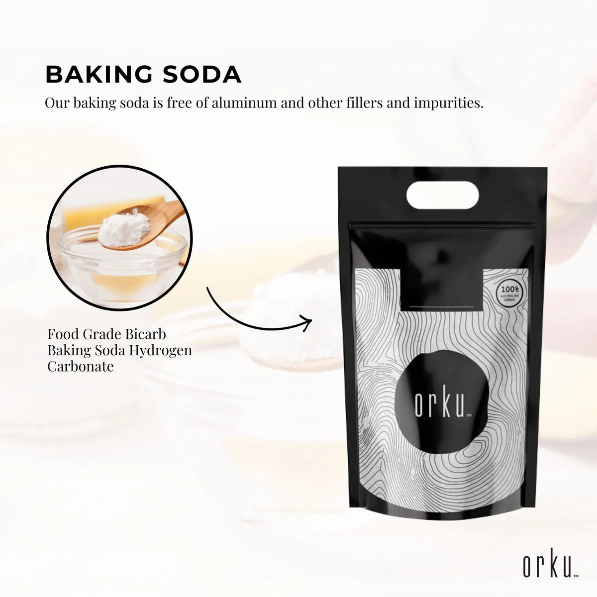 Orku Food-Grade Sodium Bicarbonate Baking Soda – 20kg