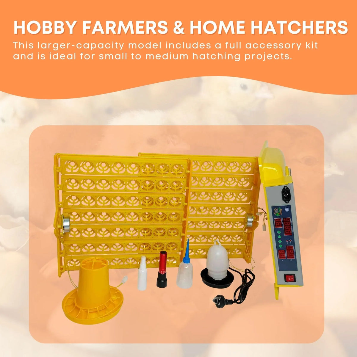 Rooster Farms Automatic Egg Incubator with Accessories, 112-Egg