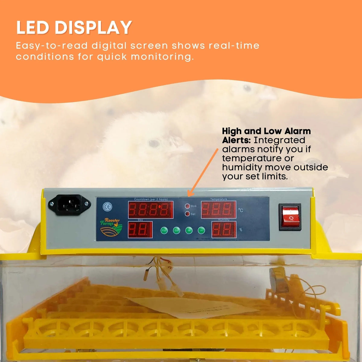 Rooster Farms Automatic Egg Incubator with Accessories, 112-Egg