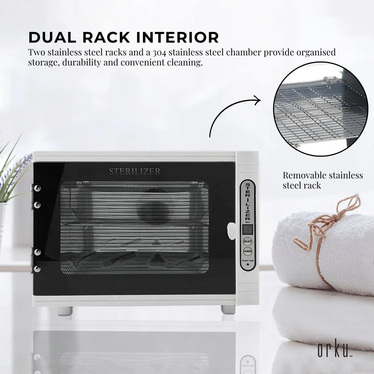 Orku 10L UV Disinfection Cabinet for Salon Beauty Nail Tool Storage