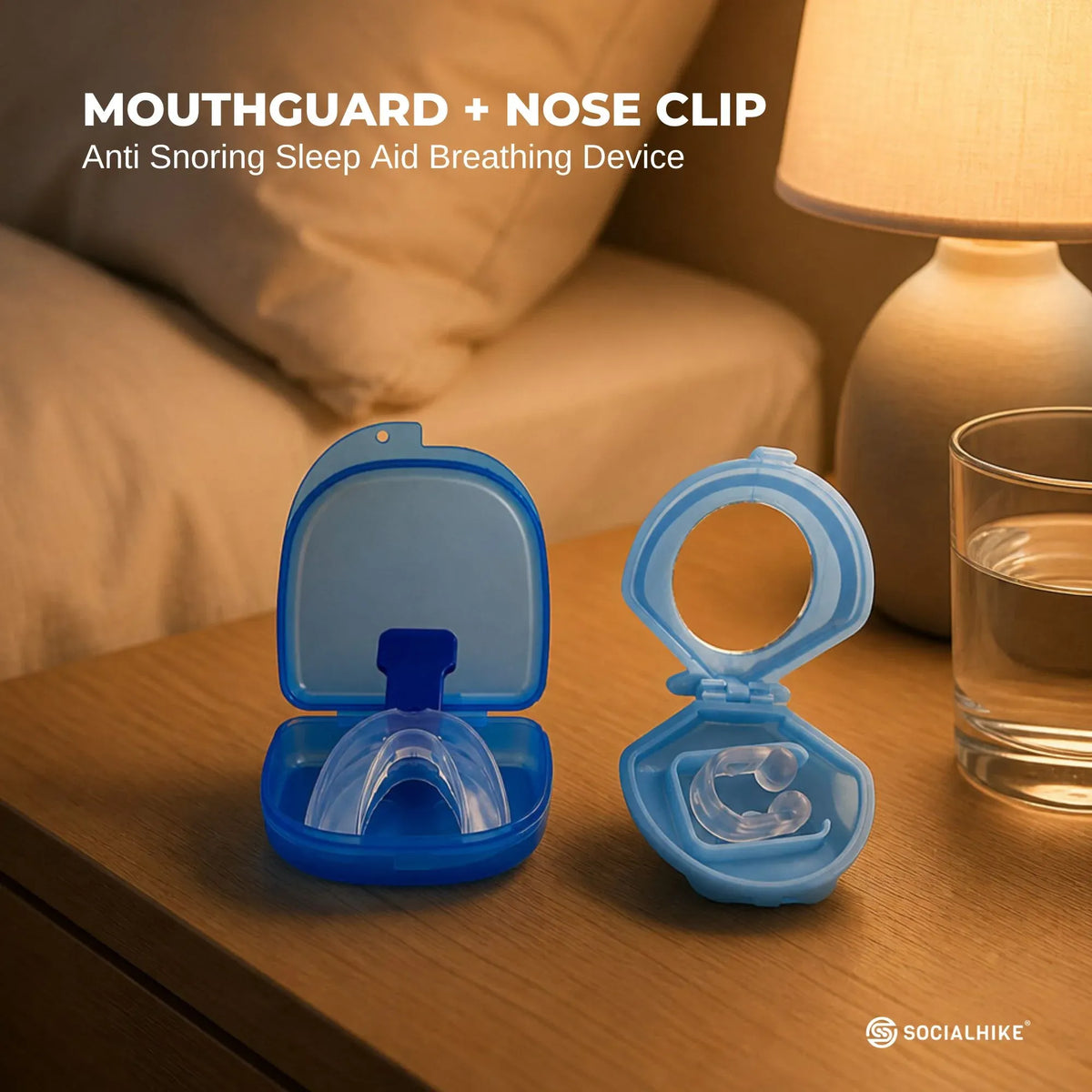 Social Hike Silicone Mouthguard and Nasal Clip Set