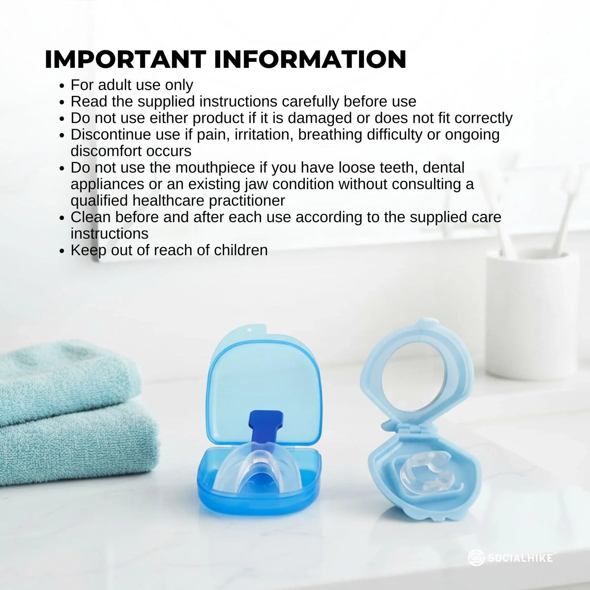 Social Hike Silicone Mouthguard and Nasal Clip Set