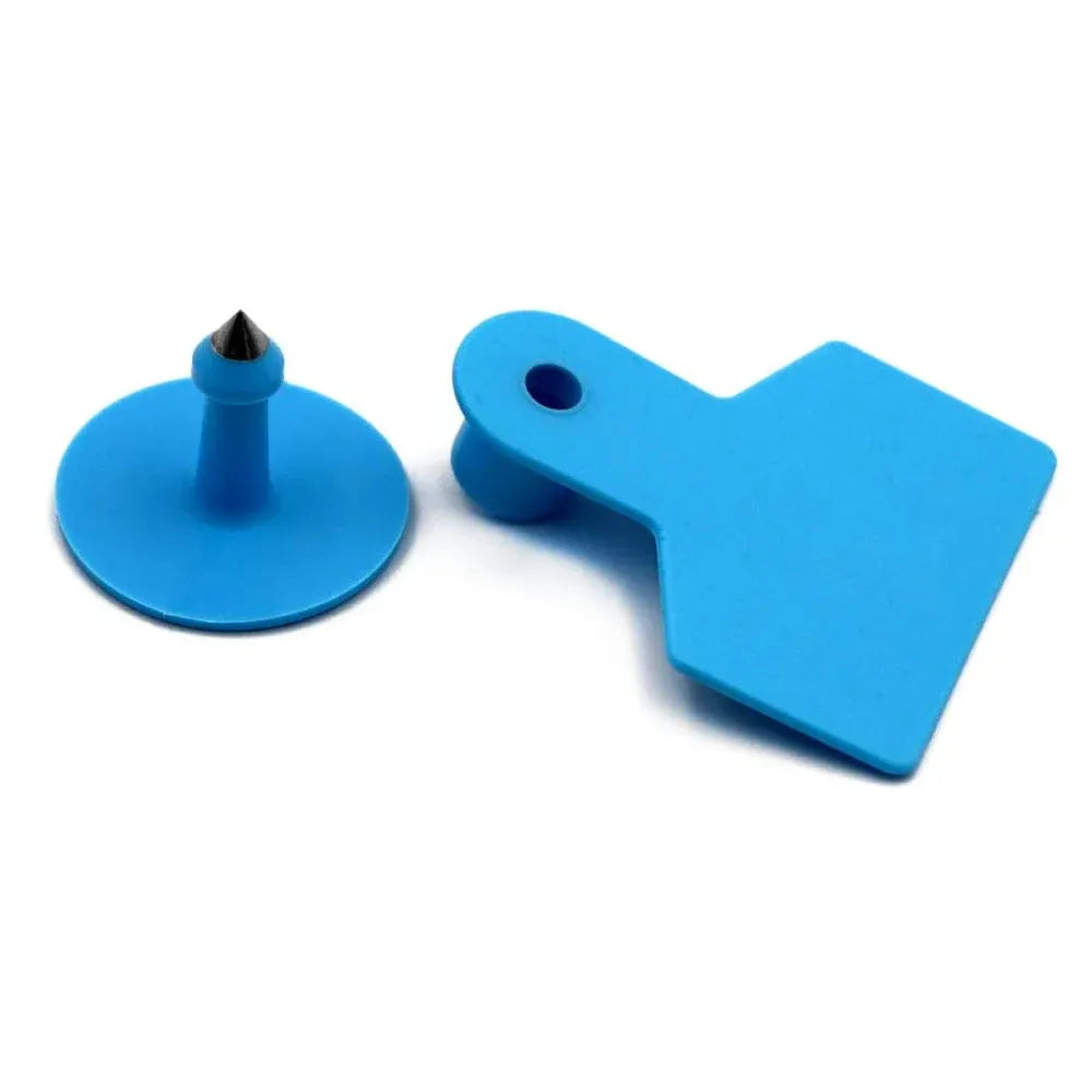 100x Cattle Ear Tags 5x4cm Set Cow Sheep Goat Blue Small Blank Livestock Label — product image 3 of 5