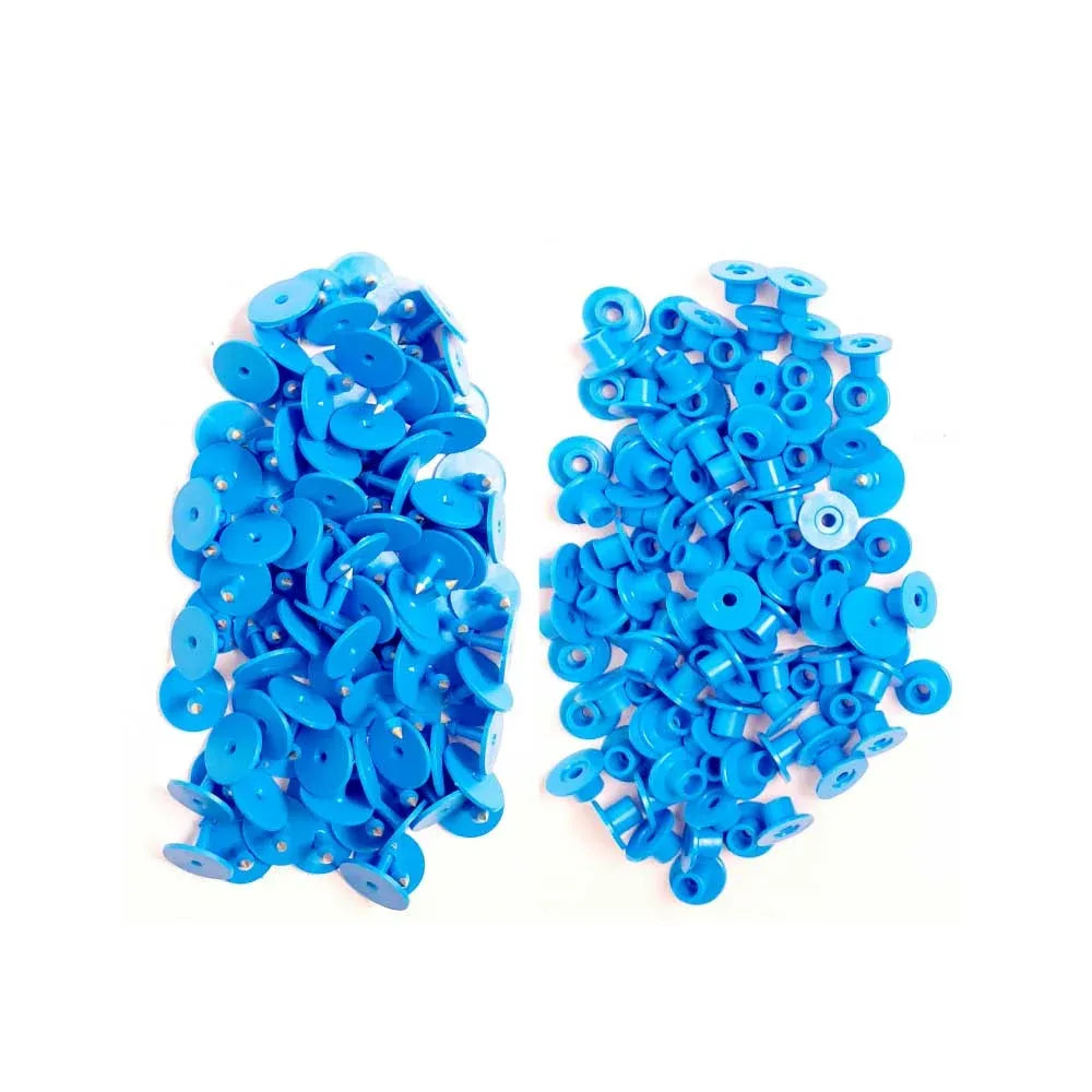 100x Cattle Ear Tags Set - Round Blue Pig Sheep Goat Small Blank Livestock Label — product image 1 of 4