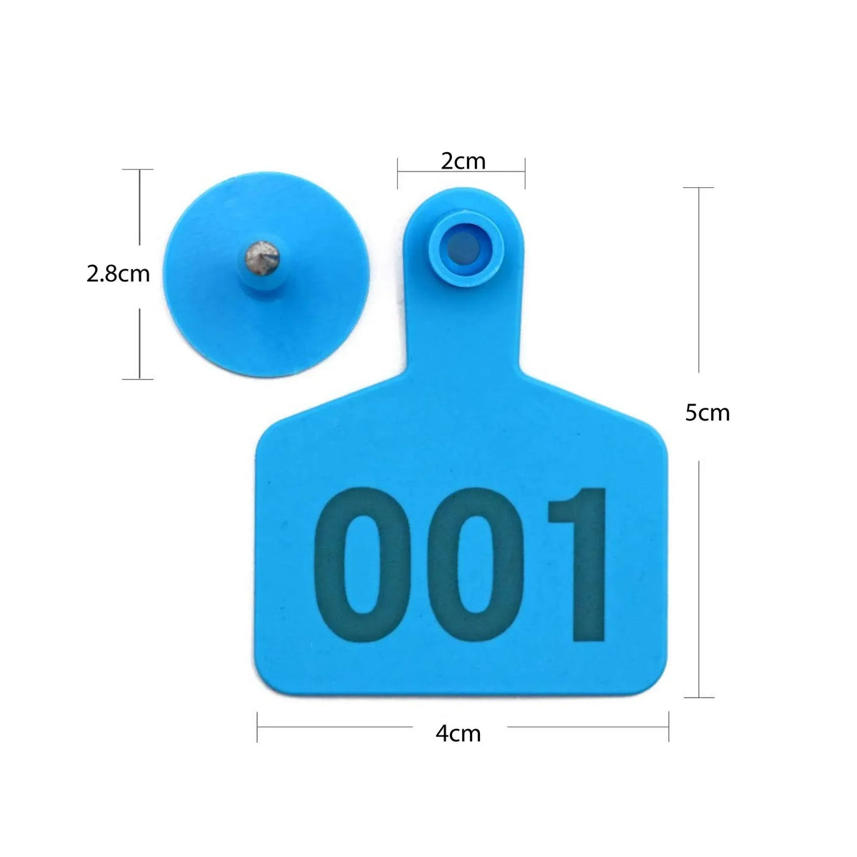1-100 Cattle Number Ear Tags 5x4cm Set - Small Blue Pig Goat Livestock Label — product image 2 of 7