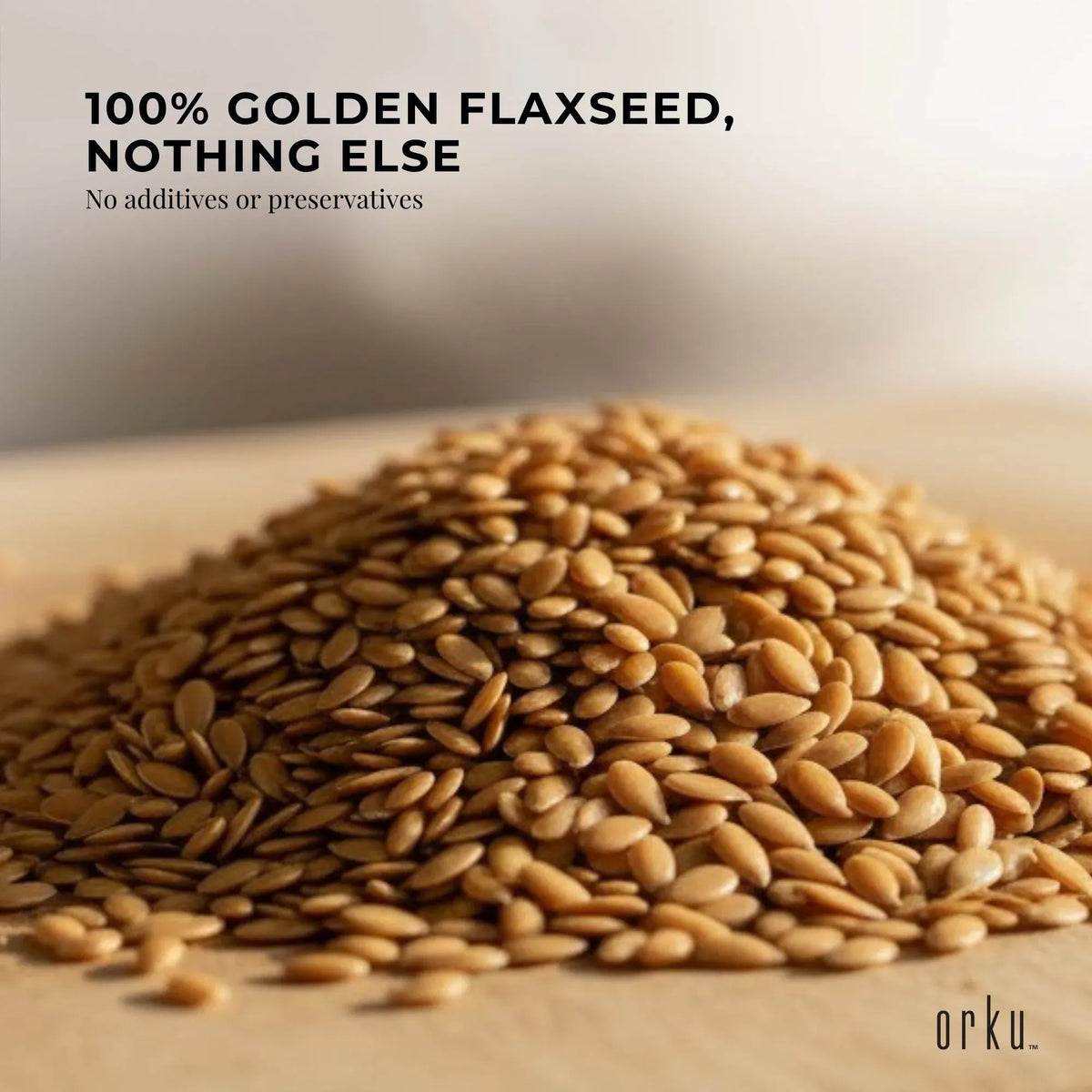 Orku 5Kg Organic Golden Linseed Flaxseed Whole Grain Non GMO Bulk