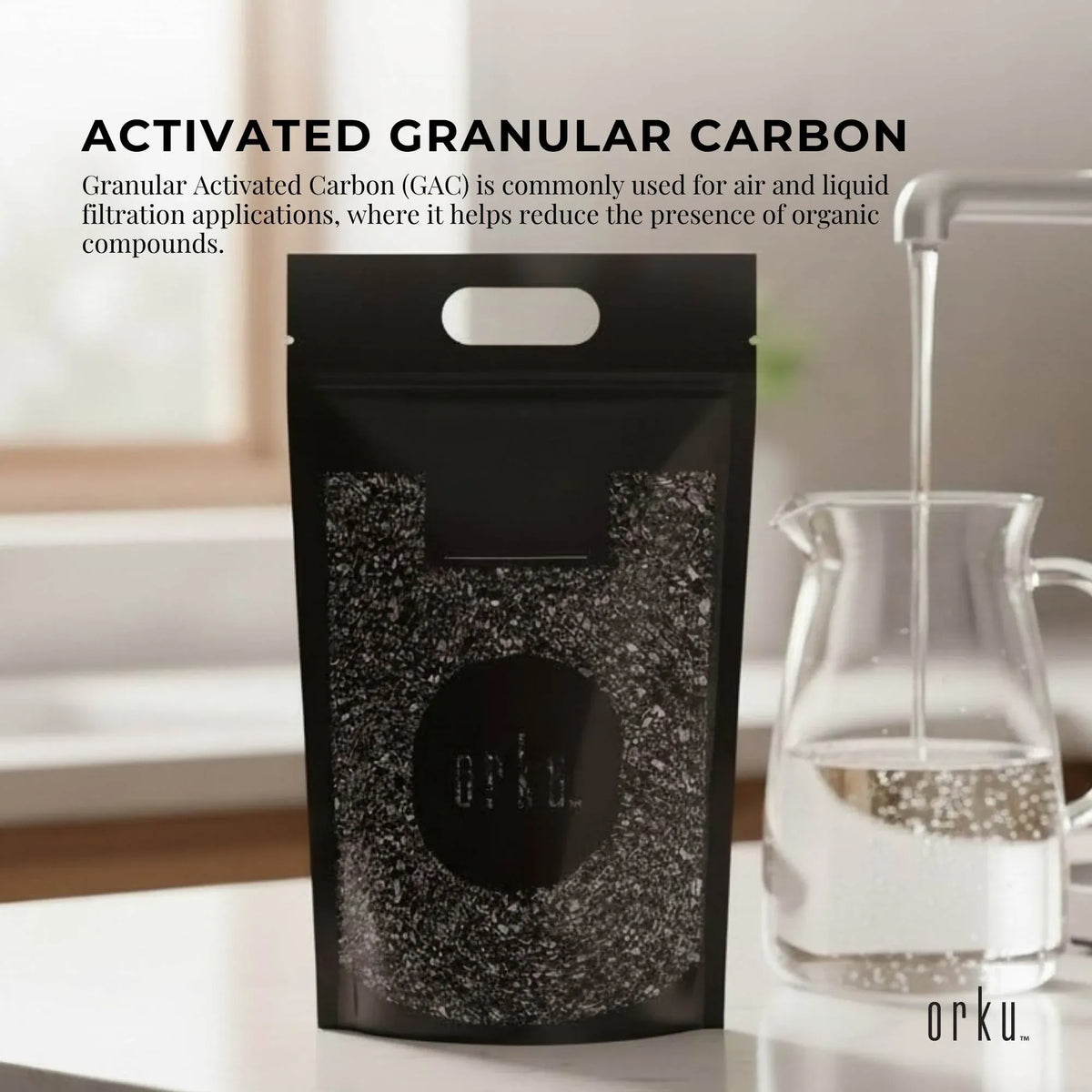 Orku Bulk 20Kg Granular Activated Carbon GAC Coconut Shell Charcoal Filtration - product image 2 of 6
