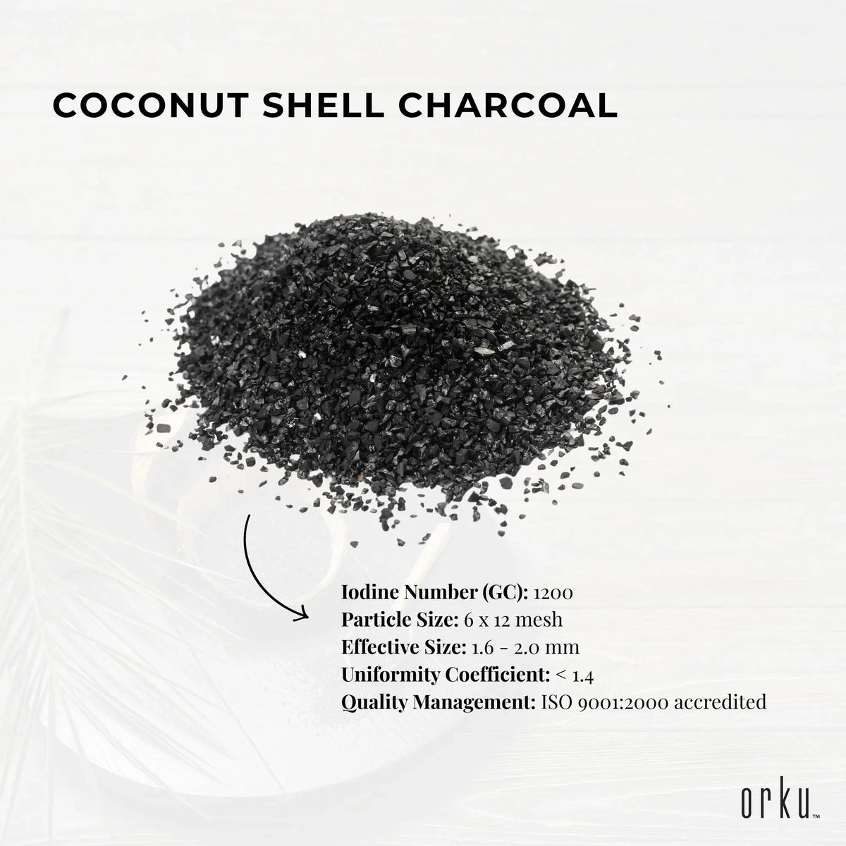 Orku Bulk 20Kg Granular Activated Carbon GAC Coconut Shell Charcoal Filtration - product image 4 of 6