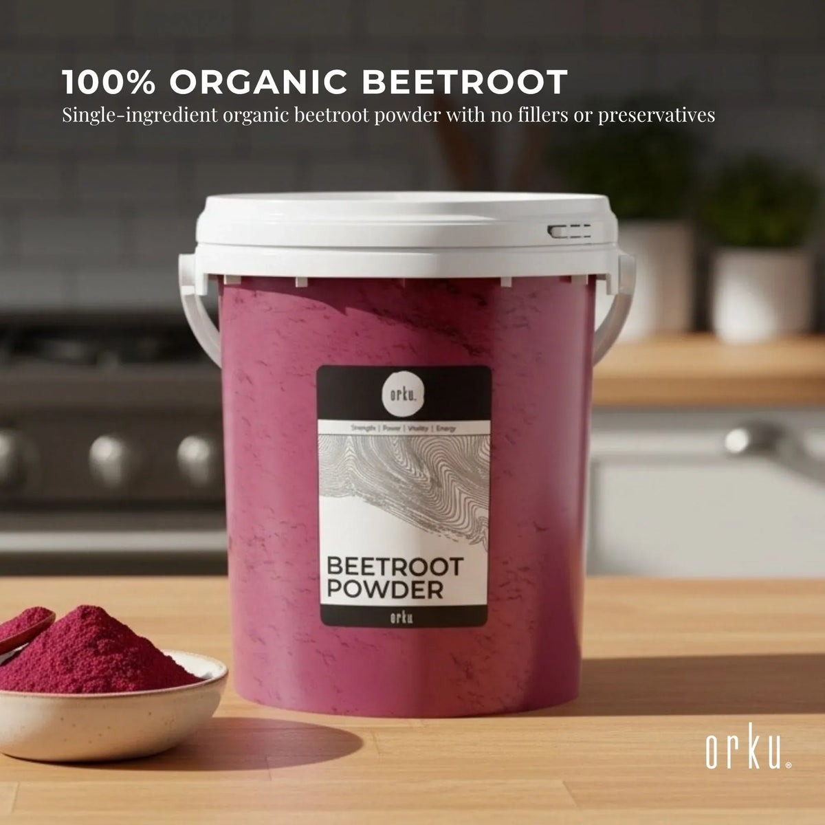 Orku 800g Organic Beetroot Powder ACO Certified 100% Pure Beet Root Tub