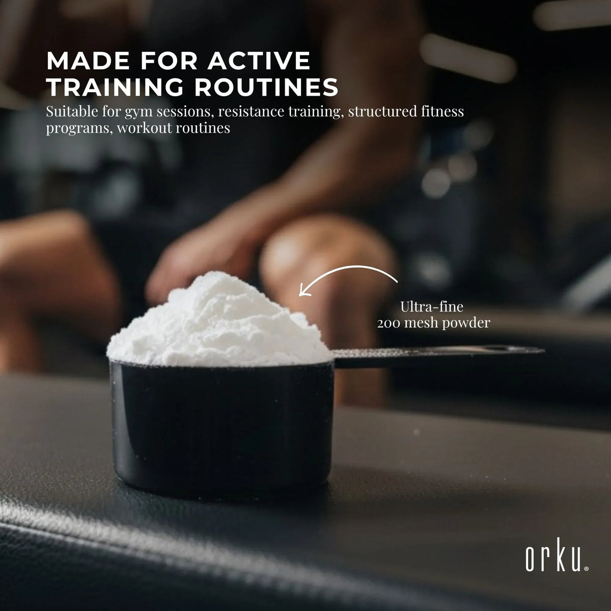 Orku 400g Creatine Monohydrate Powder 200 Mesh Micronised 99.9% Pure