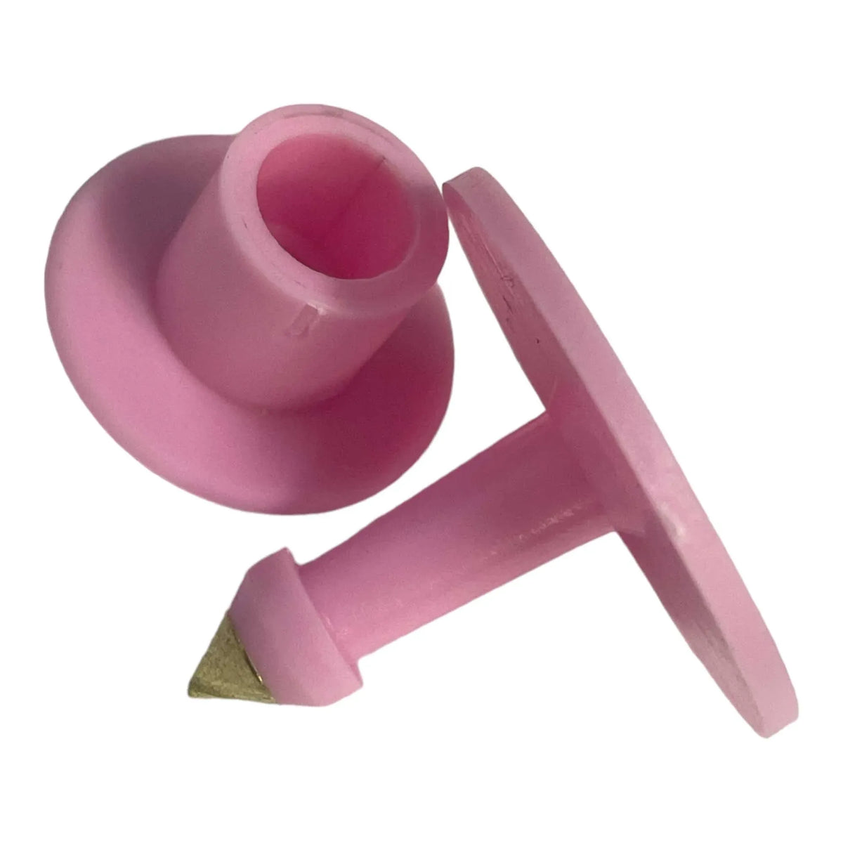 Blank Pink Round Livestock Ear Tag Sets - 100-Pack, 28 mm