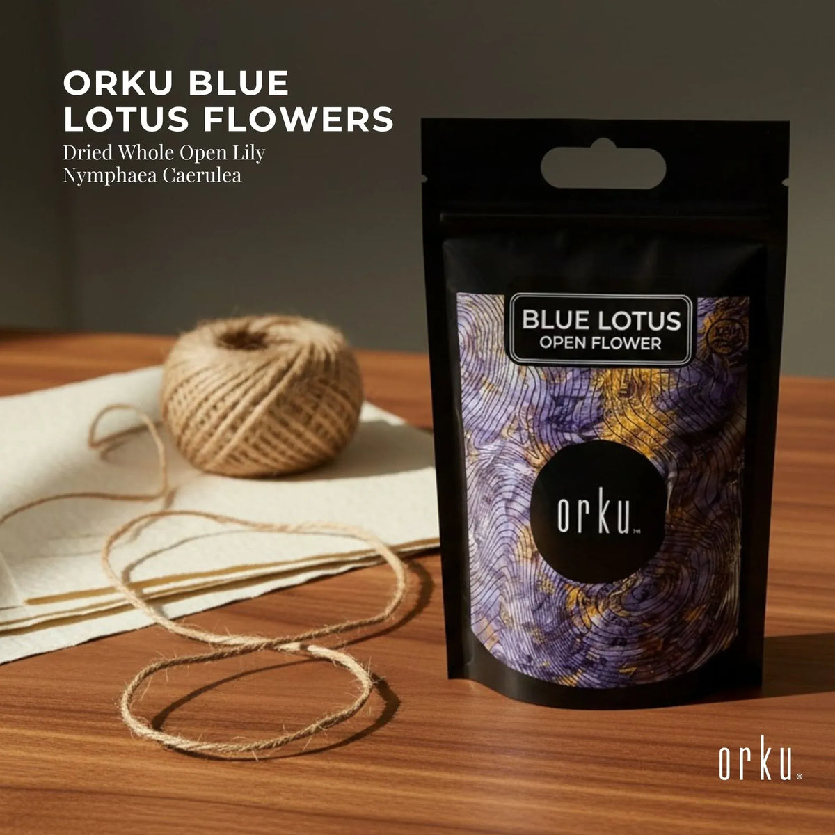Orku 500g Blue Lotus Flowers - Dried Whole Open Lily Nymphaea Caerulea