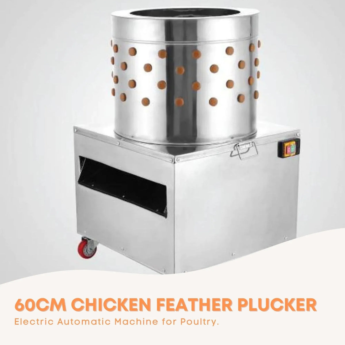 Rooster Farms Electric Poultry Feather Plucker - 600 mm, 2,200 W