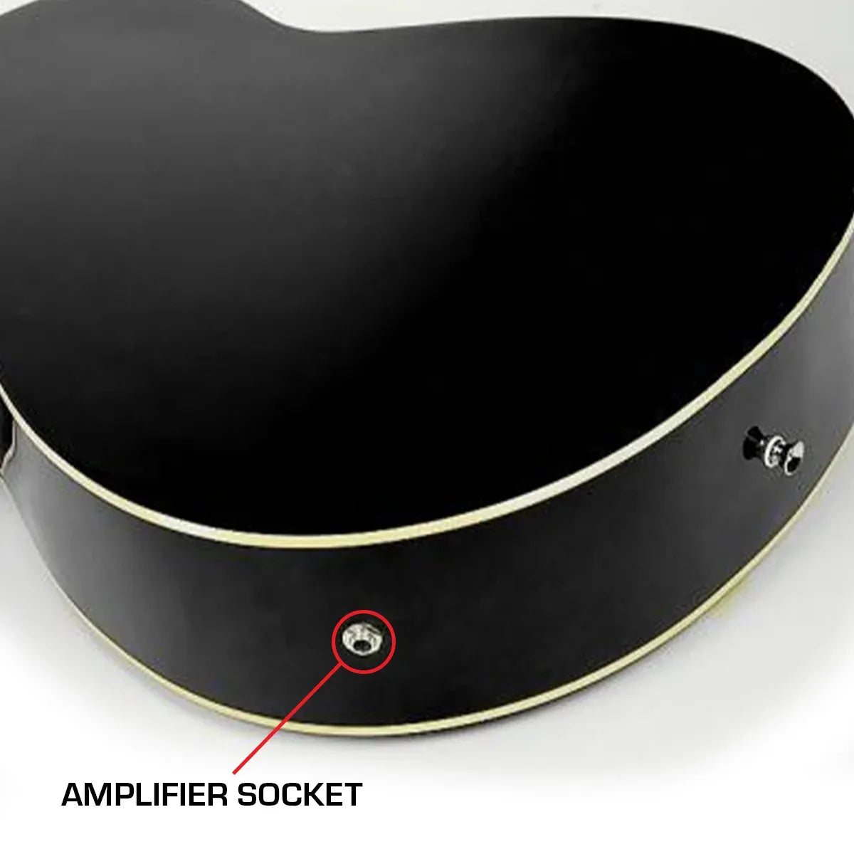 Karrera 43in Acoustic Bass Guitar - Black — product image 5