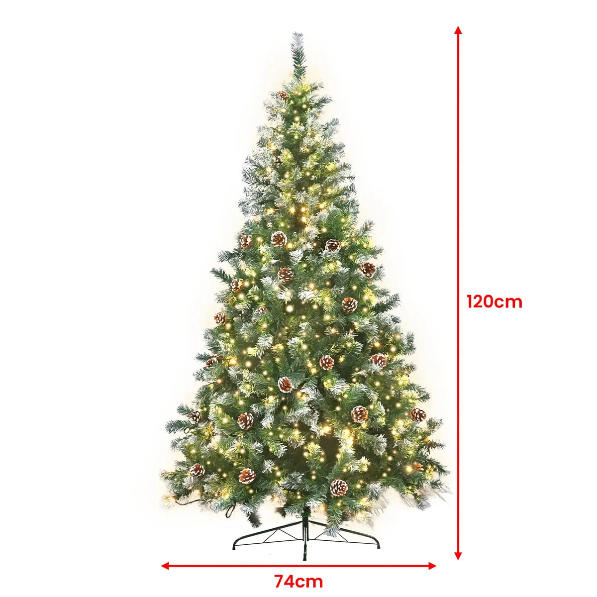 Christabelle Snow-Tipped Pre-Lit LED Christmas Tree with Pine Cones – 1.2 m — product image 5 of 12