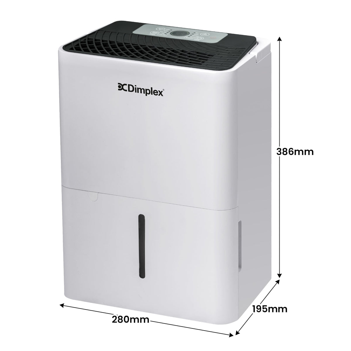 Dimplex 12 L/Day Portable Dehumidifier with 1.5 L Tank – Black/White