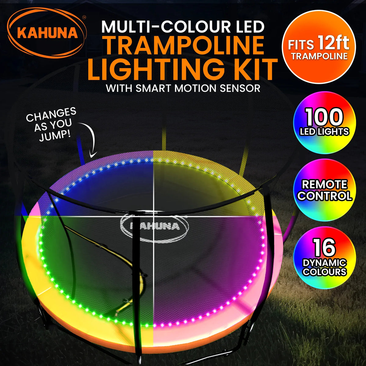 Kahuna Motion-Activated RGB LED Trampoline Lighting Kit – 12 ft — product image 3 of 11