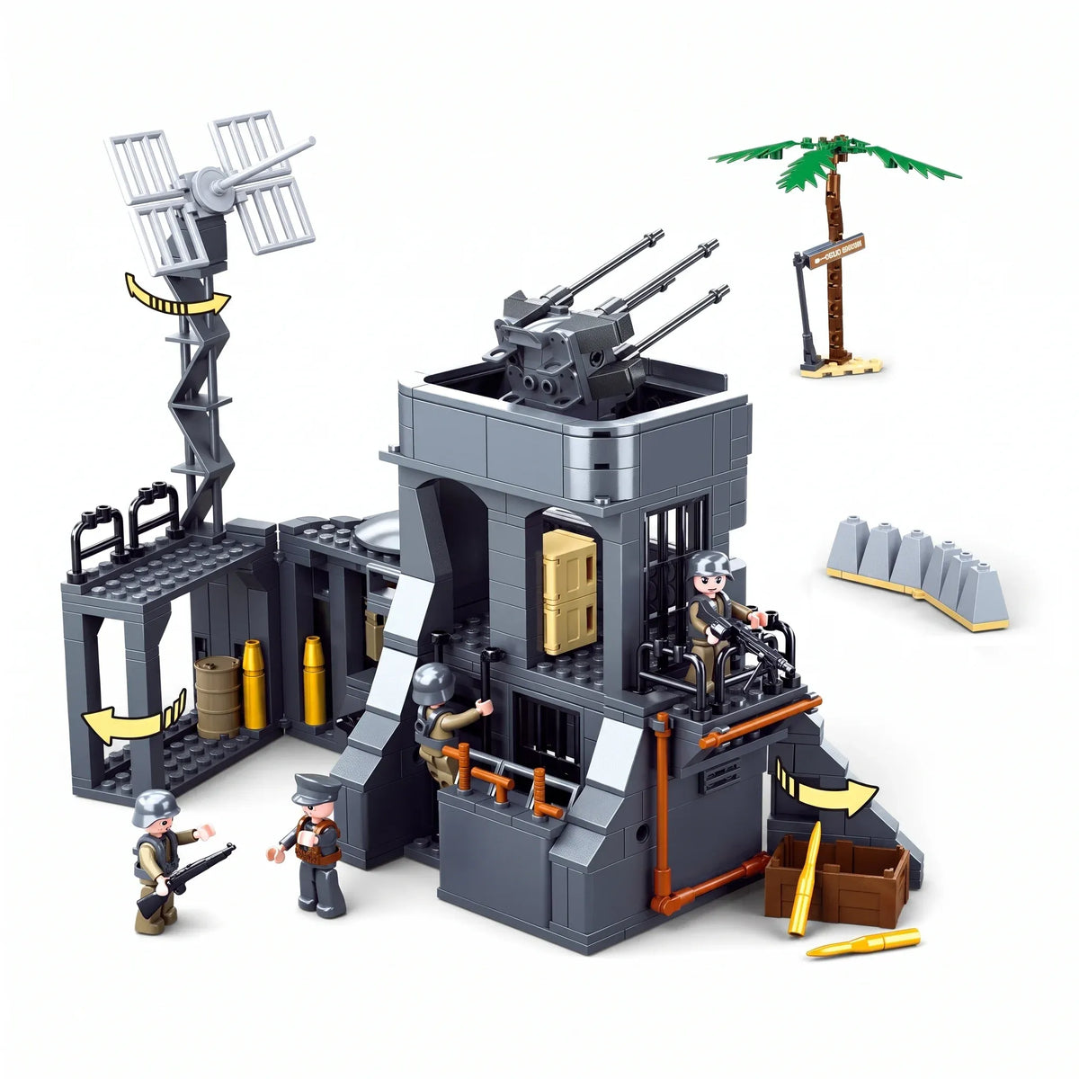 Sluban B0861 Model Kit WWII Atlantic Wall Coastal Bunker Defense Normandy DDay Military Base Outpost Army DIY Set Toy — product image 3