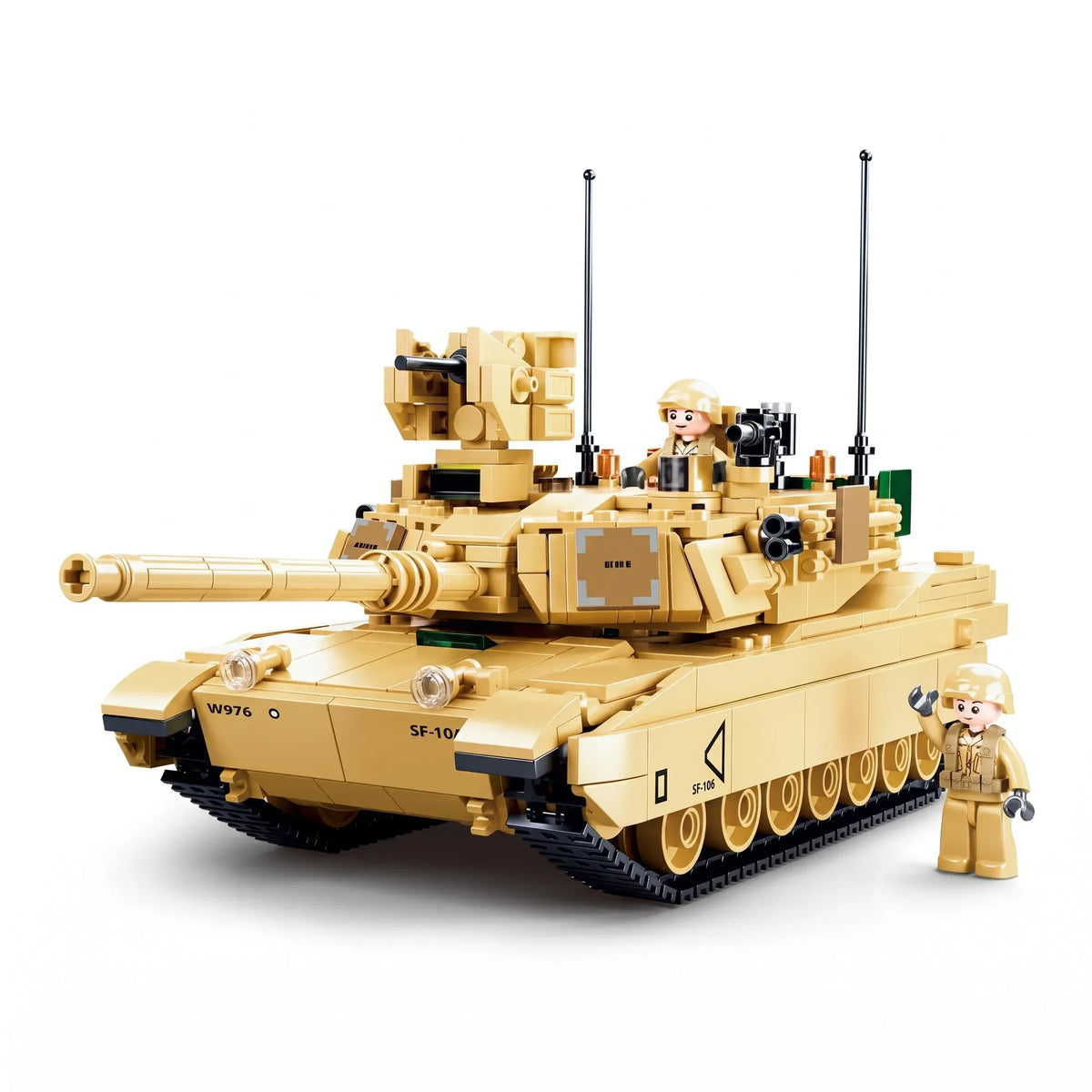 Sluban B0892 Model Kit M1A2 Abrams Main Battle Tank US Army Desert Armor Vehicle Military Building Blocks DIY Set Toy — product image 1
