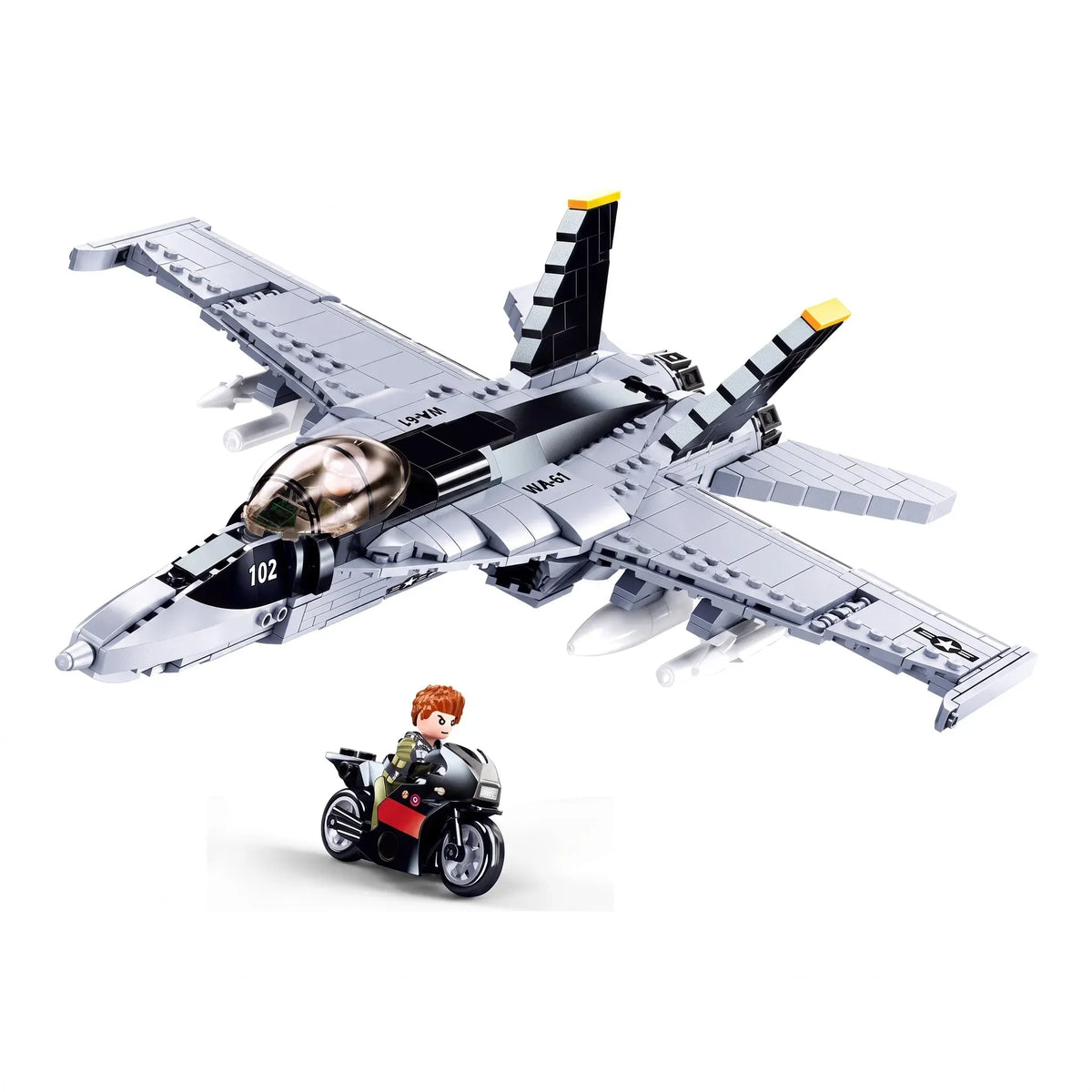 Sluban B0928 Model Kit FA18 Super Hornet Fighter Jet Plane RAAF Military Air Force Building Blocks Super Bumblebee DIY — product image 1