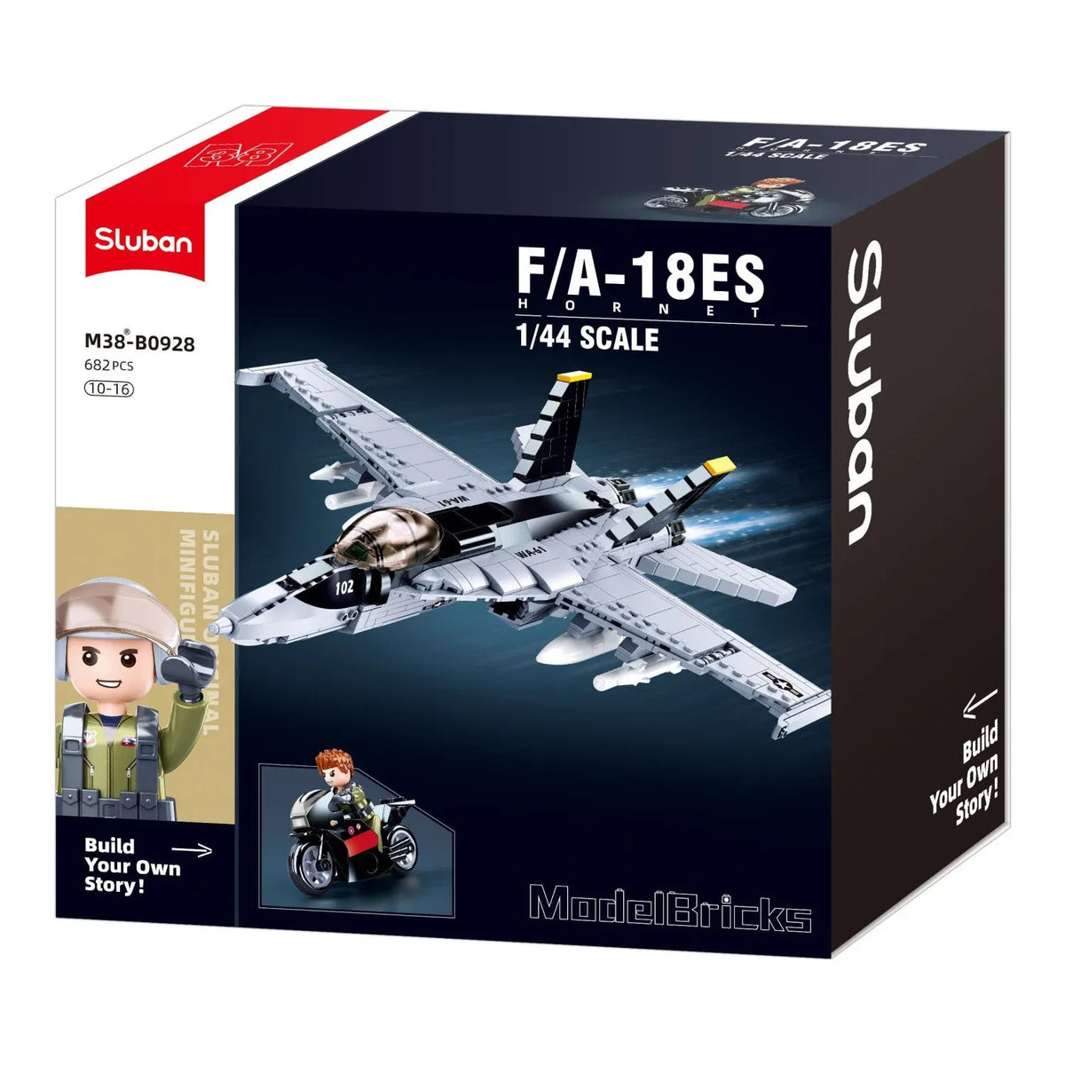 Sluban B0928 Model Kit FA18 Super Hornet Fighter Jet Plane RAAF Military Air Force Building Blocks Super Bumblebee DIY — product image 2