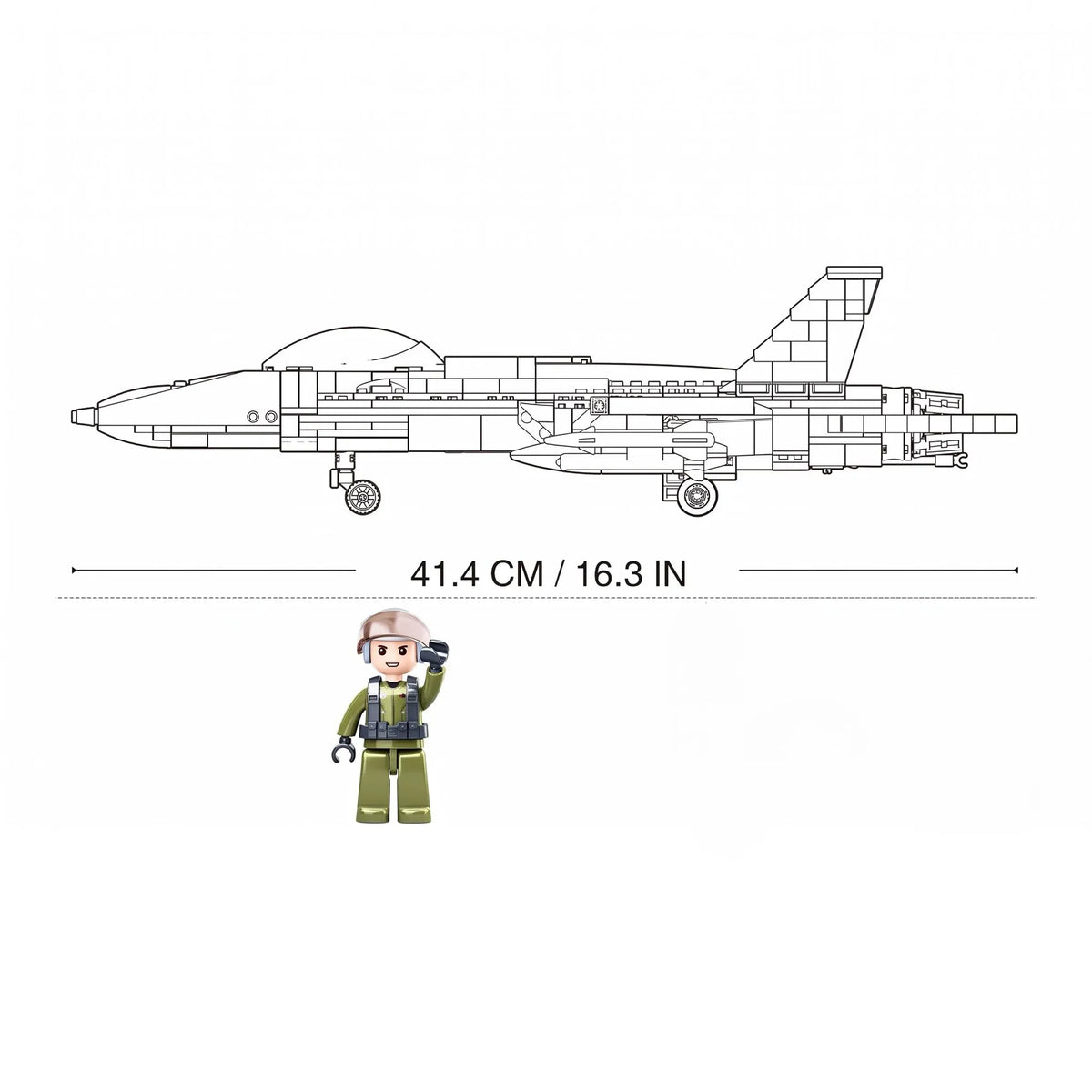 Sluban B0928 Model Kit FA18 Super Hornet Fighter Jet Plane RAAF Military Air Force Building Blocks Super Bumblebee DIY — product image 5