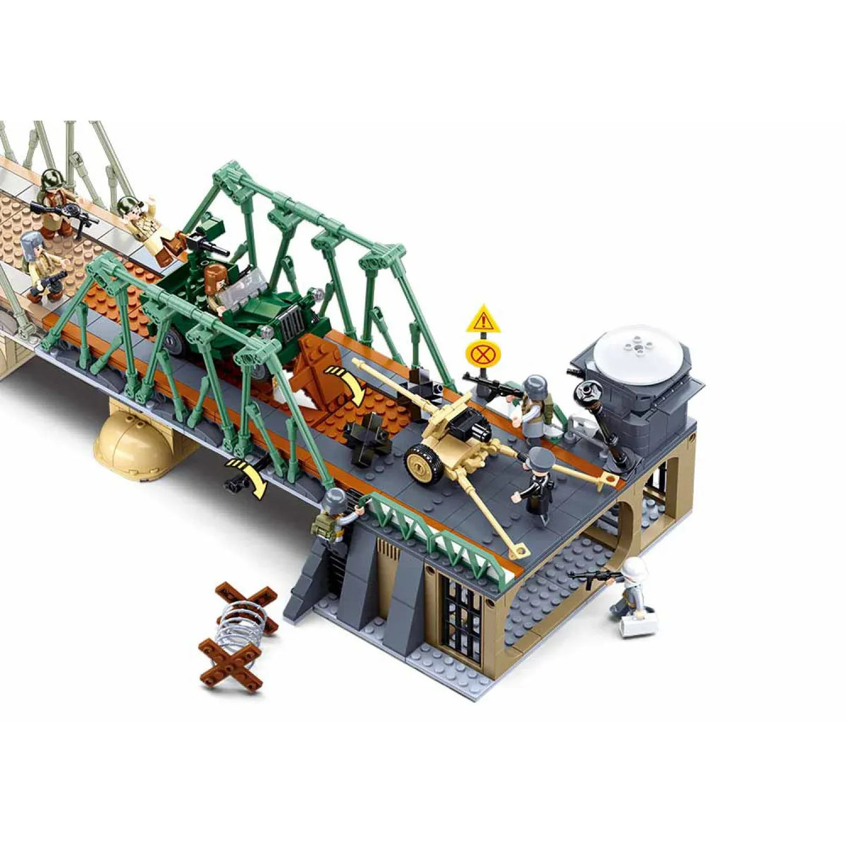 Sluban B0981 Model Kit WWII Battle of Budapest Winter Counter Attack Military Bridge Checkpoint Diorama Army DIY Set Toy — product image 3