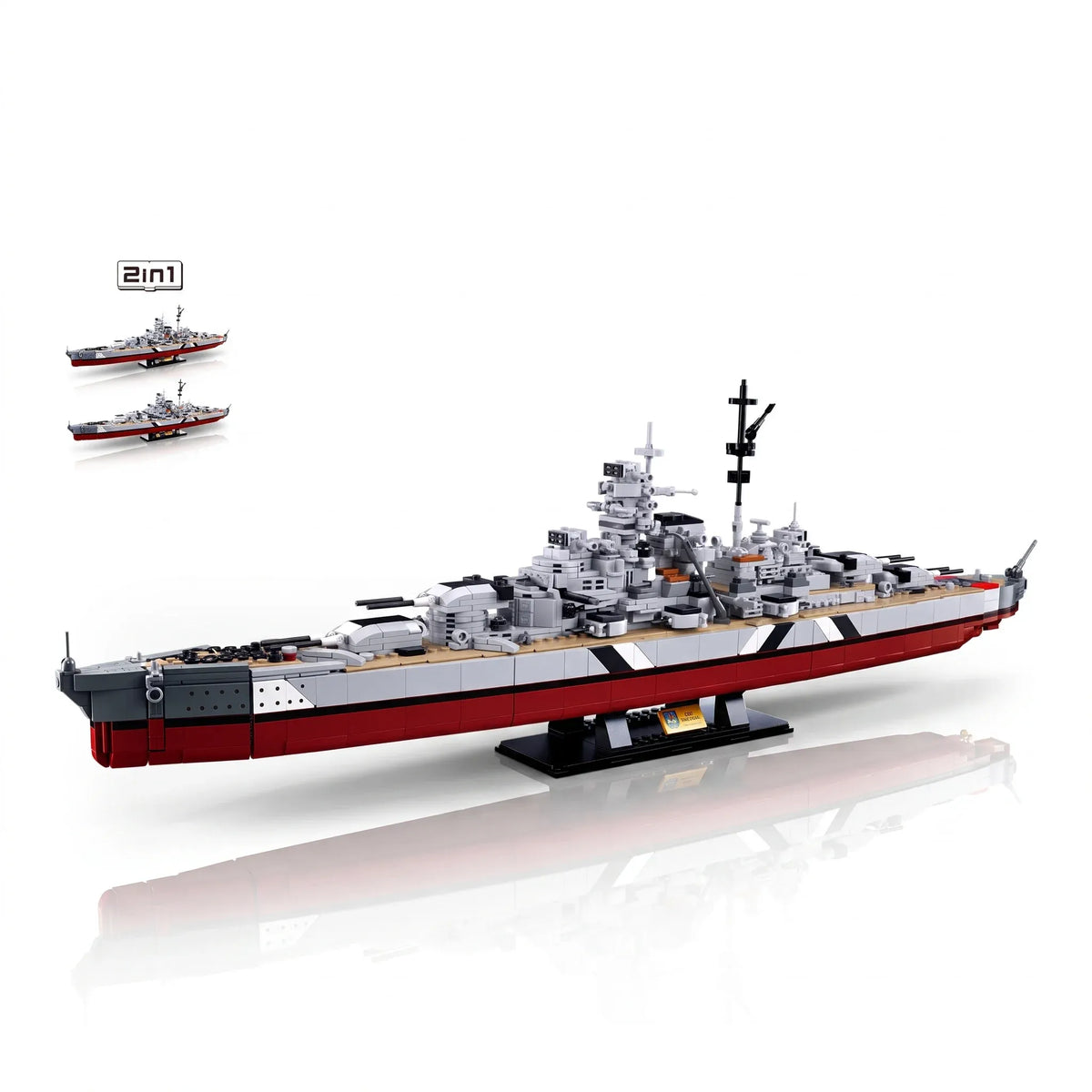 Sluban B1102 Model Kit WWII Bismarck Battleship Large Scale Warship Navy Vessel Boat Military Blocks DIY Construction — product image 1