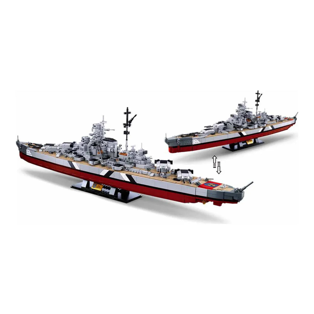 Sluban B1102 Model Kit WWII Bismarck Battleship Large Scale Warship Navy Vessel Boat Military Blocks DIY Construction — product image 3