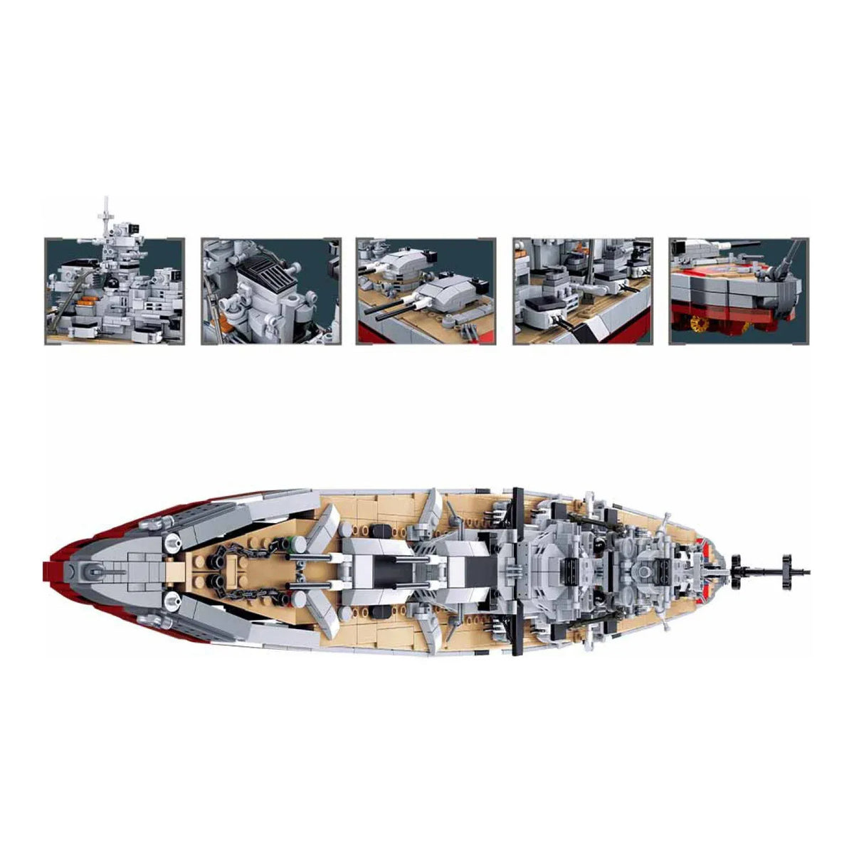 Sluban B1102 Model Kit WWII Bismarck Battleship Large Scale Warship Navy Vessel Boat Military Blocks DIY Construction — product image 4