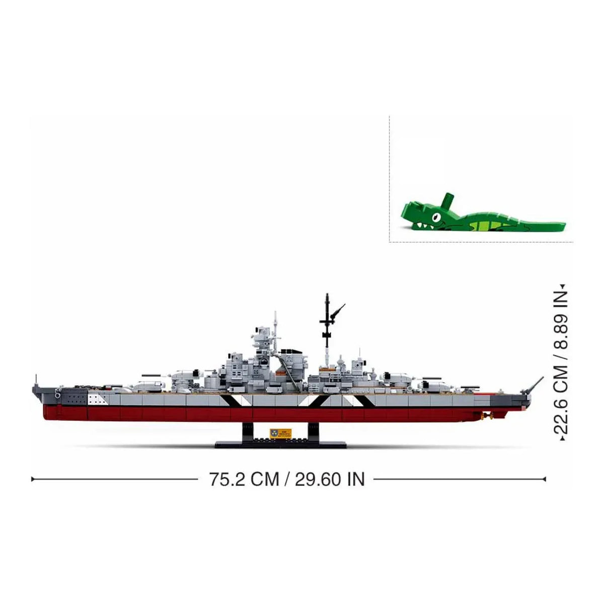 Sluban B1102 Model Kit WWII Bismarck Battleship Large Scale Warship Navy Vessel Boat Military Blocks DIY Construction — product image 5