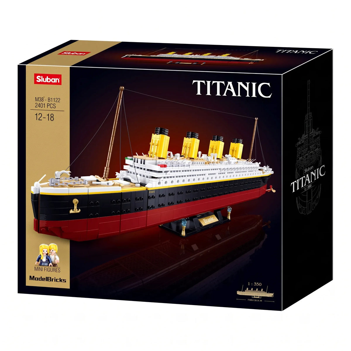 Sluban B1122 Model Kit 1:350 RMS Titanic Ocean Liner Cruise Ship Large Model Maritime Building Blocks DIY Construction — product image 2