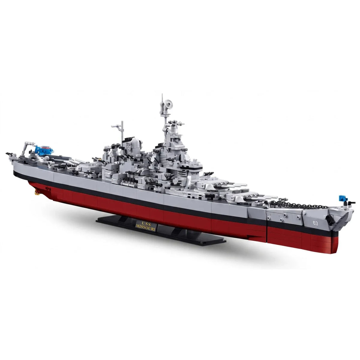 Sluban B1291 Model Kit 1:350 USS Missouri BB63 Mighty Mo Battleship Warship WWII Navy Vessel Boat Blocks DIY Set Toy — product image 1