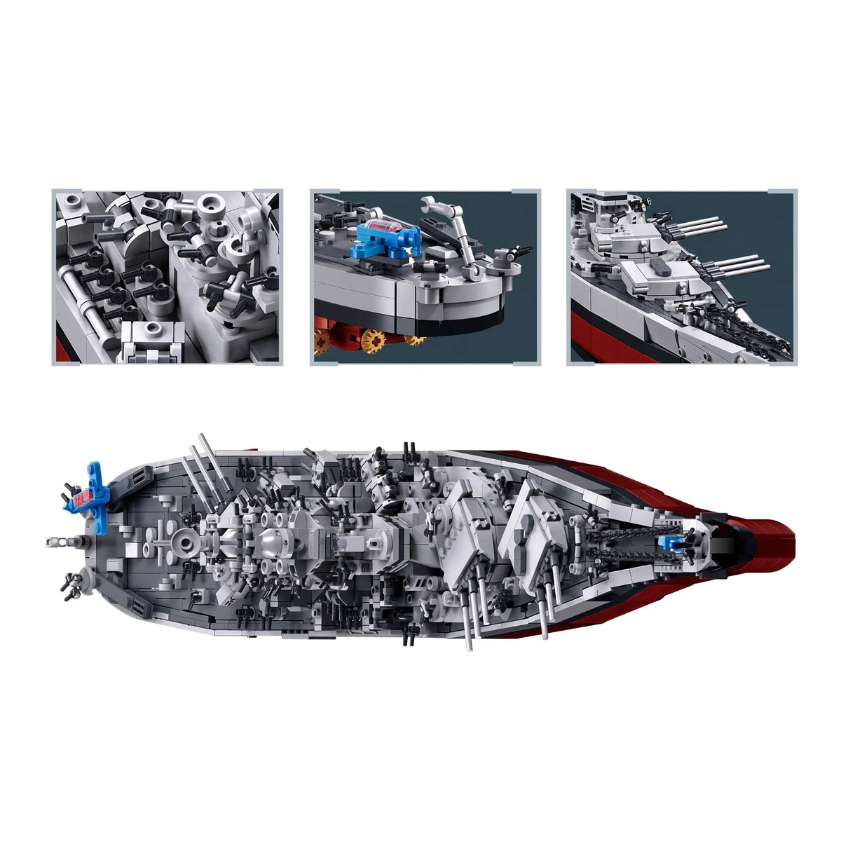 Sluban B1291 Model Kit 1:350 USS Missouri BB63 Mighty Mo Battleship Warship WWII Navy Vessel Boat Blocks DIY Set Toy — product image 4