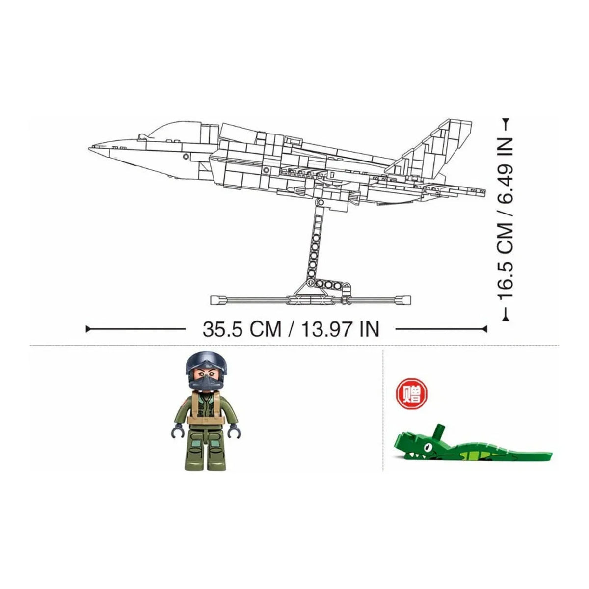 Sluban B1361 Model Kit 1:44 F35 Lightning Stealth Fighter Jet Plane Modern USAF Air Force Building Blocks DIY Set Toy — product image 4