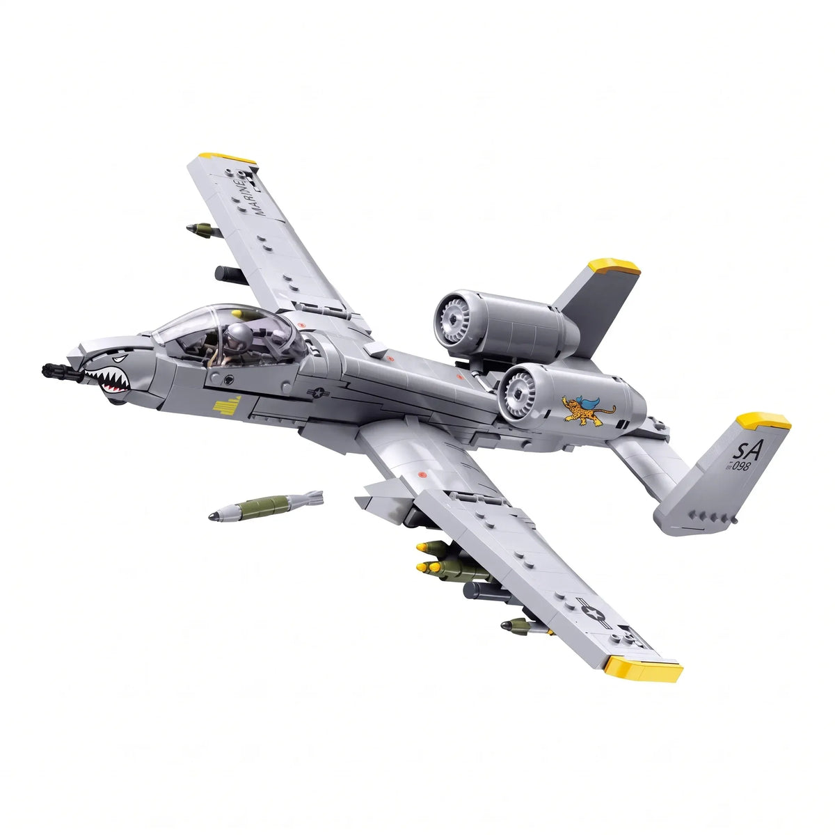 Sluban B1362 Model Kit 1:44 A10 Warthog Thunderbolt Attack Jet Fighter Plane USAF Military Building Blocks DIY Set Toy — product image 1