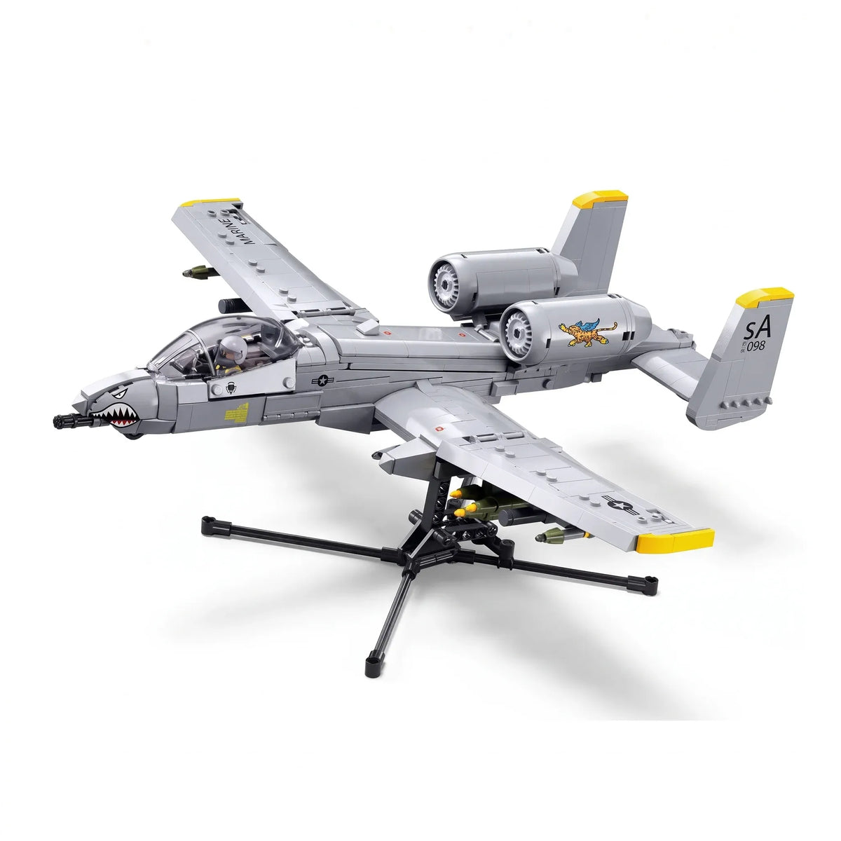 Sluban B1362 Model Kit 1:44 A10 Warthog Thunderbolt Attack Jet Fighter Plane USAF Military Building Blocks DIY Set Toy — product image 3
