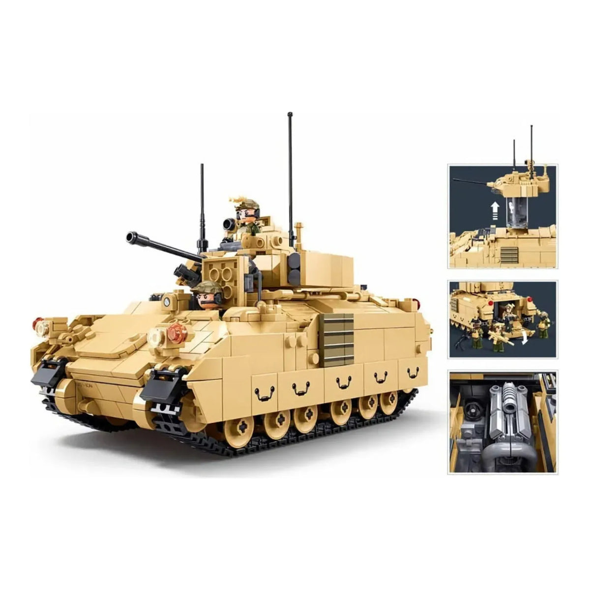Sluban B1363 Model Kit 1:35 M3A3 Bradley Armored Infantry Vehicle IFV AFV Modern US Army Military Building Blocks DIY Set Toy — product image 3