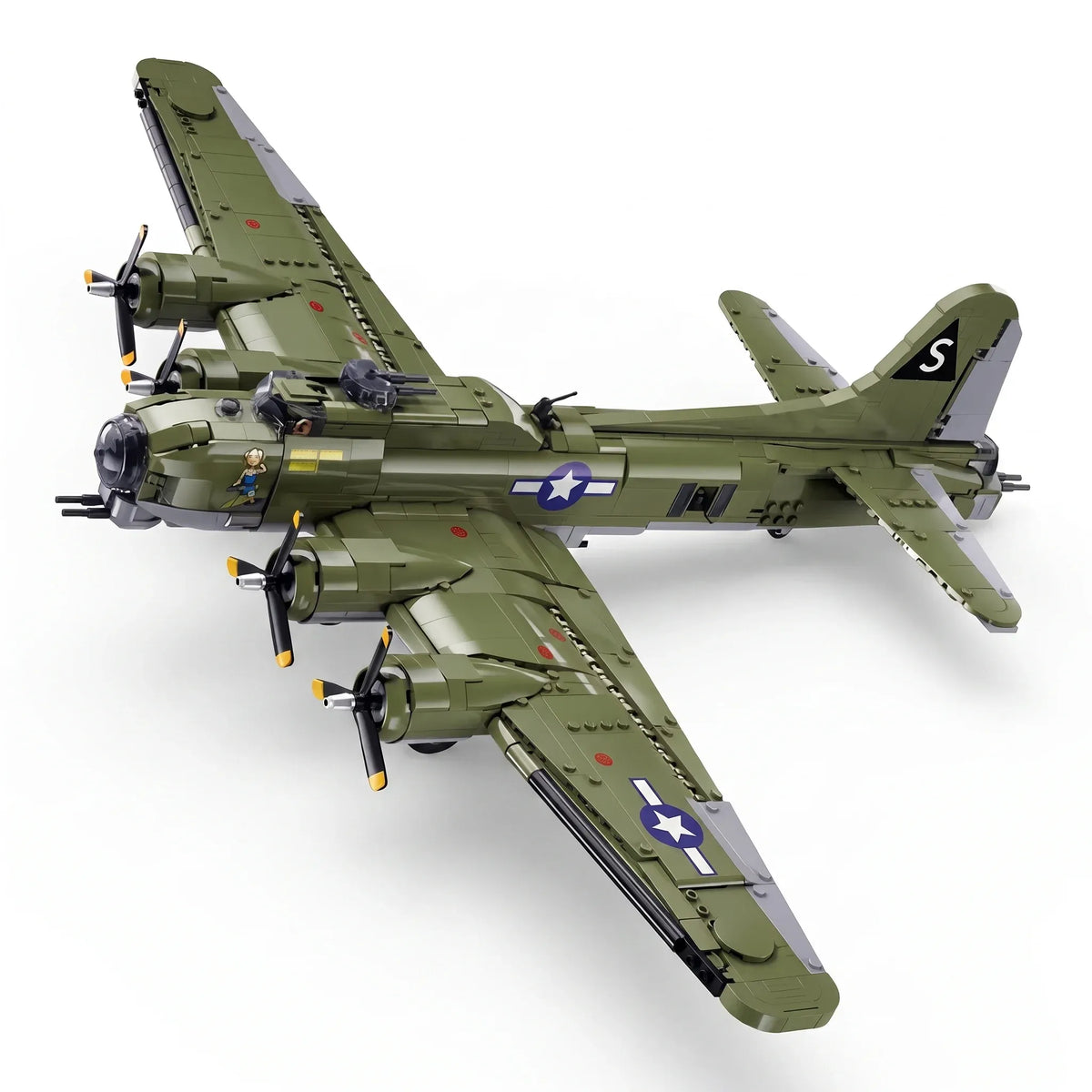 Sluban B1367 Model Kit 1:44 B17 Flying Fortress Heavy Bomber WWII USAAF Army Air Force Military Building Blocks DIY Set Toy — product image 1