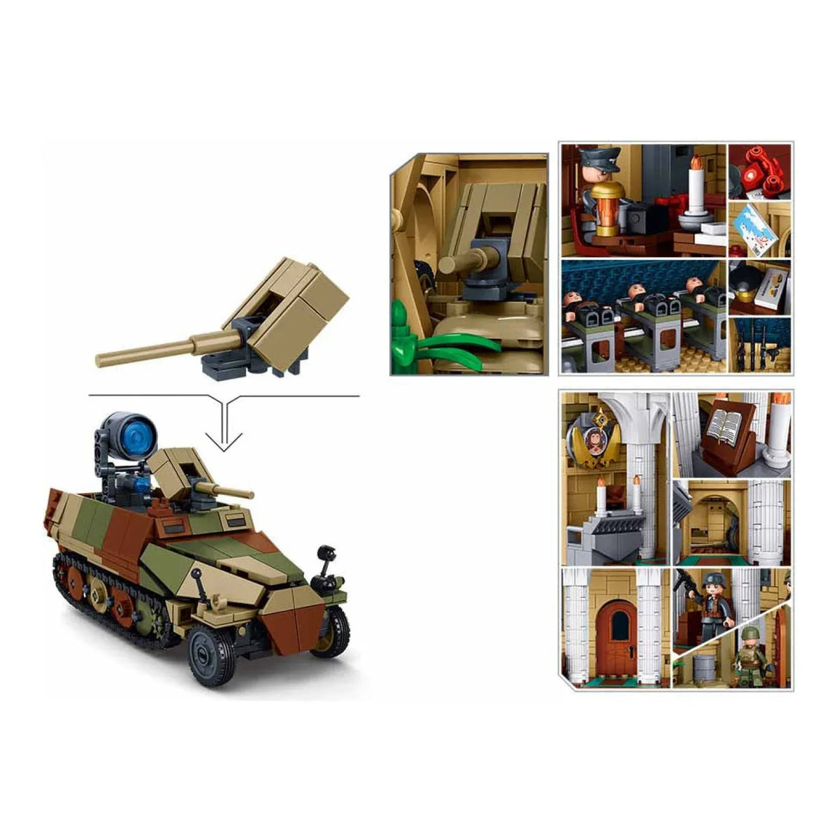Sluban B1532 Model Kit 44cm Battle Of Sainte Mere Eglise D-Day WWII Paratrooper Army Building Blocks DIY Set Toy — product image 3