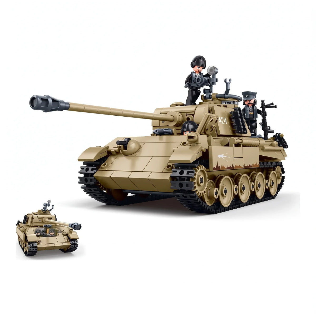 Sluban B1535 Model Kit 1:35 Panther G Tank German Panzer WWII Army Military Building Blocks DIY Construction Set Toy — product image 1