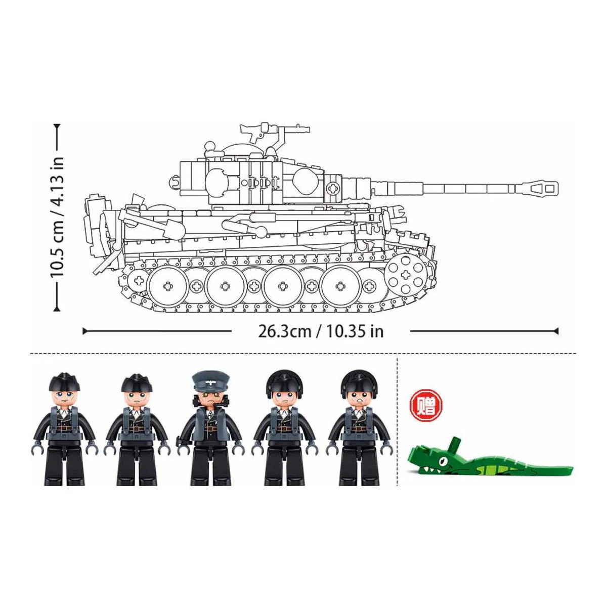 Sluban B1535 Model Kit 1:35 Panther G Tank German Panzer WWII Army Military Building Blocks DIY Construction Set Toy — product image 4