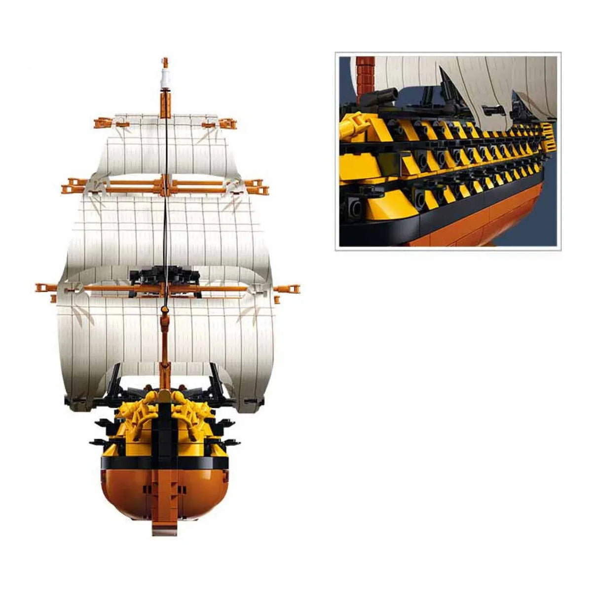 Sluban B1552 Model Kit 1:200 HMS Victory Sailing Battleship Warship Navy Vessel Boat Military DIY Construction Set Toy — product image 5