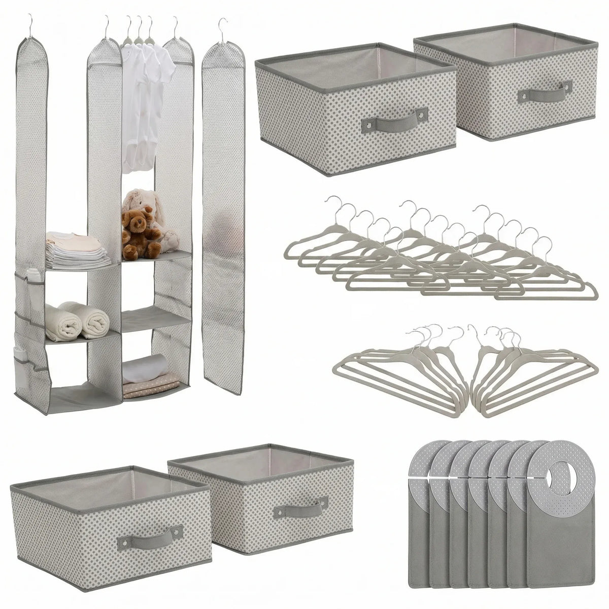 Delta Children 24 Piece Nursery Storage Set Cool Grey — product image 4 of 5